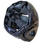 Kharan™ leather full face boxing helmet BLACK SMALL/MEDIUM